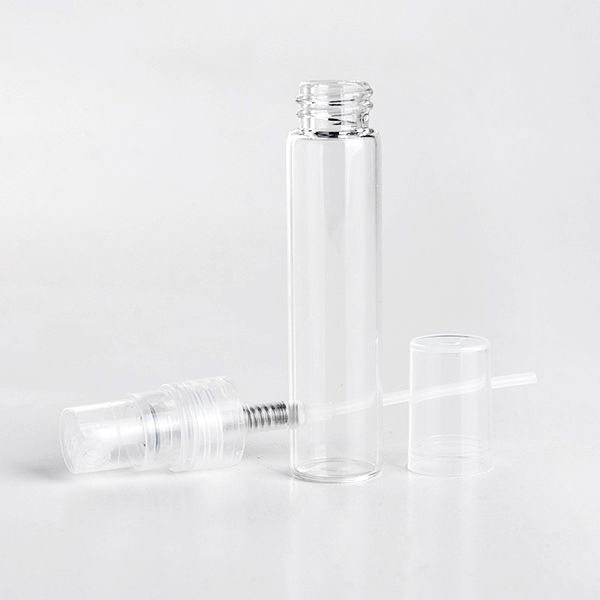

100pieces/lot 5ml mini portable perfume bottle empty transparent glass sample per-fume spray bottles for travel containrs