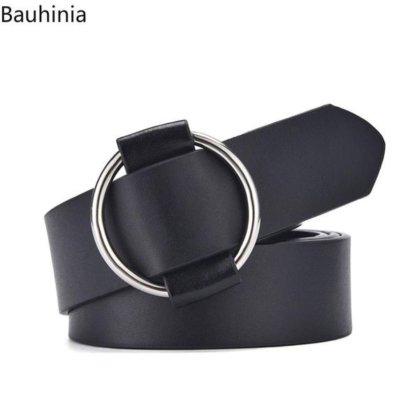 

belts bauhinia 3cm round button head soft artificial leather pu material dress belt personality leisure luxury high quality, Black;brown
