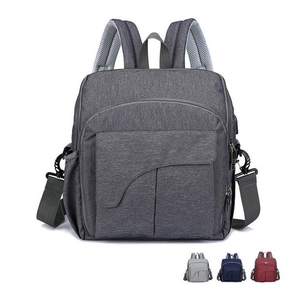 

diaper bags fashion casual mummy bag solid color backpack for mom large capacity baby stroller multifunction hanimom