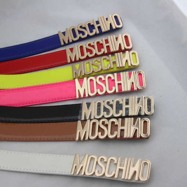 

selling metal letter buckle lacquer leather lychee pattern belt women's decorative, Black;brown