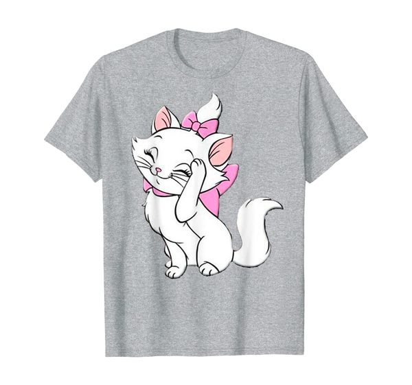 

women marie cat cartoon, aristocats kitty, plush tee gift t-shirt, White;black