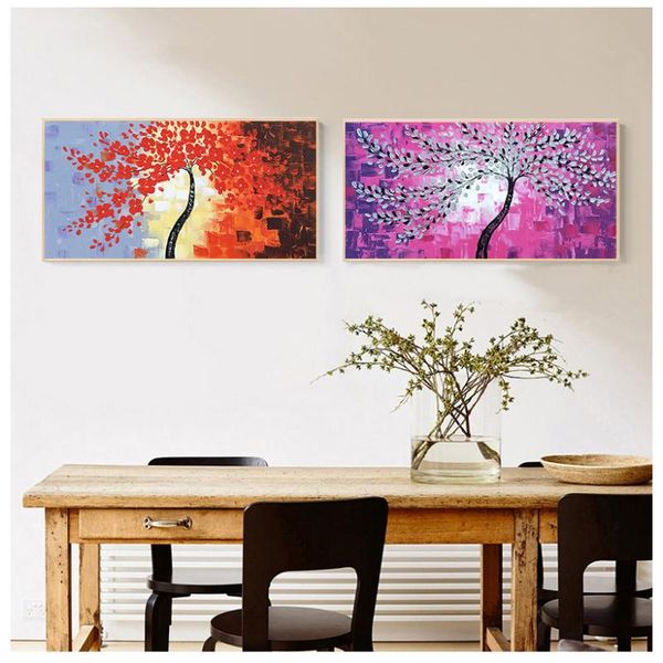

abstract tree sunset wave oil painting on canvas poster and prints scandinavian wall art picture for living room cuadros decor