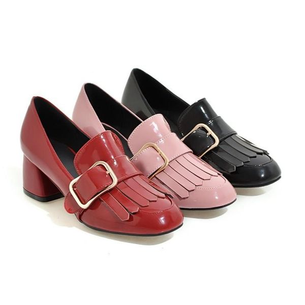 

women shoes orange square toe shallow mouth tassel sandals ladies 3cm heels slip on all-match lace-up 2021 white fringe round, Black