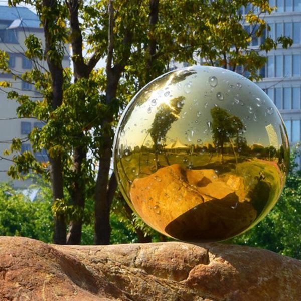 

novelty items 1pcs 15cm gazing ball garden sphere mirror polished hollow stainless steel home ornament decora