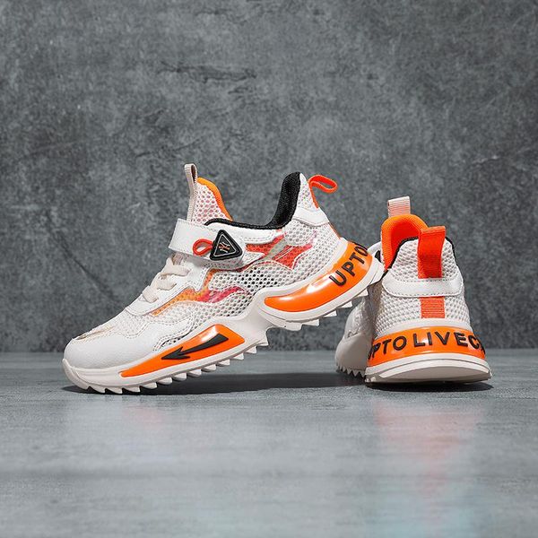 

athletic & outdoor arrival walking childrens sneakers breathable kids shoes boys orange hard-wearing school casual, Black