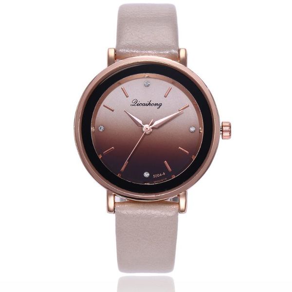 

wristwatches women wrist watches leather band analog quartz round watch female clock 2021 ladies, Slivery;brown