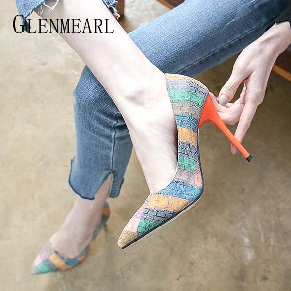 

dress shoes women pumps woman high heels female casual fashion slip on pointed toe thin party arrival de, Black