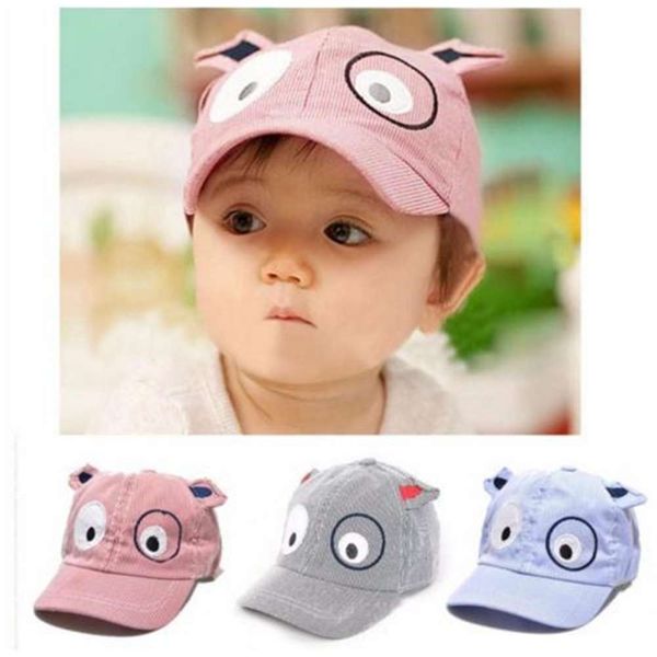 

children's cartoon big eyes dog modeling hat sun baseball mesh hat cap, Yellow