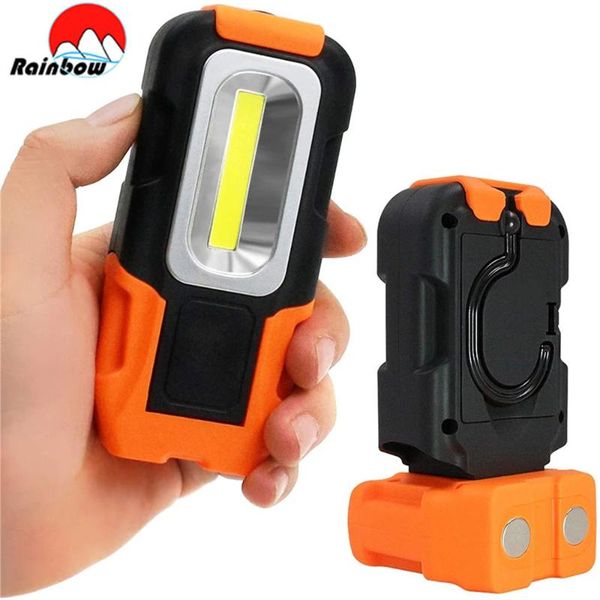 

portable lanterns cob working inspection light work magnetic lamp with hook small for camping car repair maintenance