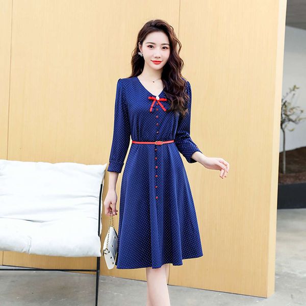 

drs 2101 dot spring fashion new 2021 korean parent child mother women's generation, Blue