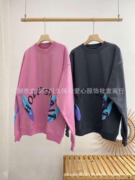 

foam printed cpfm holy spirit flame sweater kanye west round neck pullover for men and women, Black