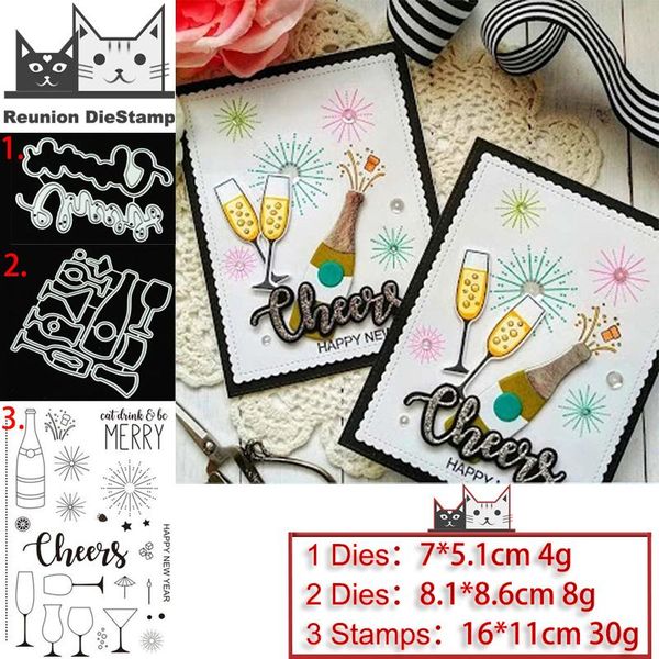 

painting supplies reunion wine cup cheers metal cutting dies and stamps stencil for scrapbooking po embossing decorative diy paper car