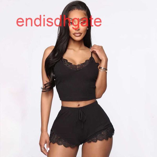

fashion new sling v-neck pajamas 2021 summer home suit, Black;white
