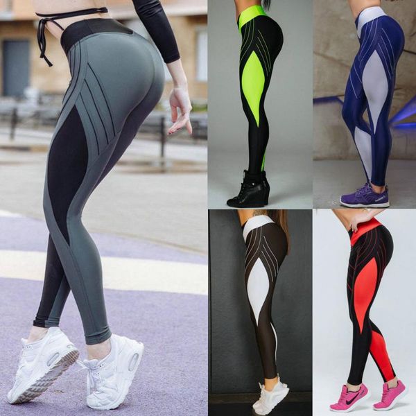 

yoga outfits diamond pattern pants women's high waist gym leggings push up sport leggins for fitness calzas deportivas mujer plus size, White;red