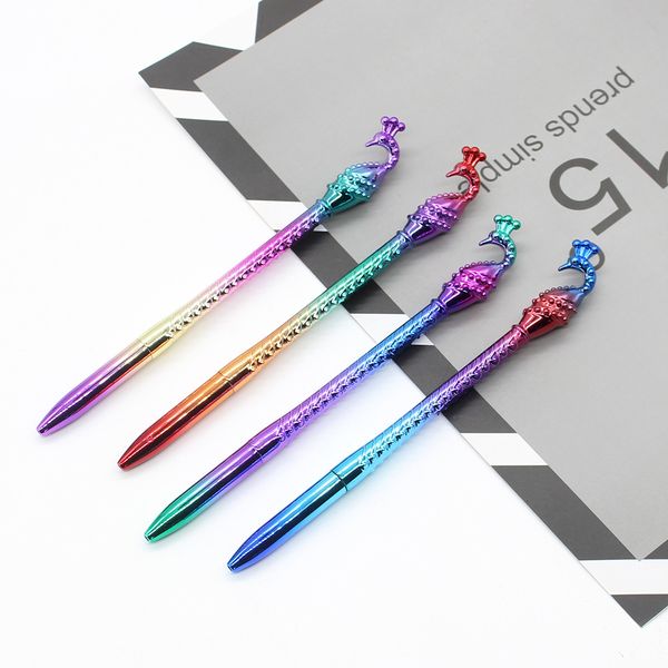 

painting pens creative uv electroplating gradient color phoenix modeling ballpoint primary school students lovely stationery neutral pen, Black;red