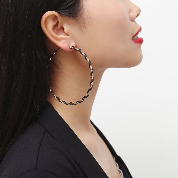 

jewelry metal exaggeration winding circle simple spiral temperament versatile earrings for women, Silver