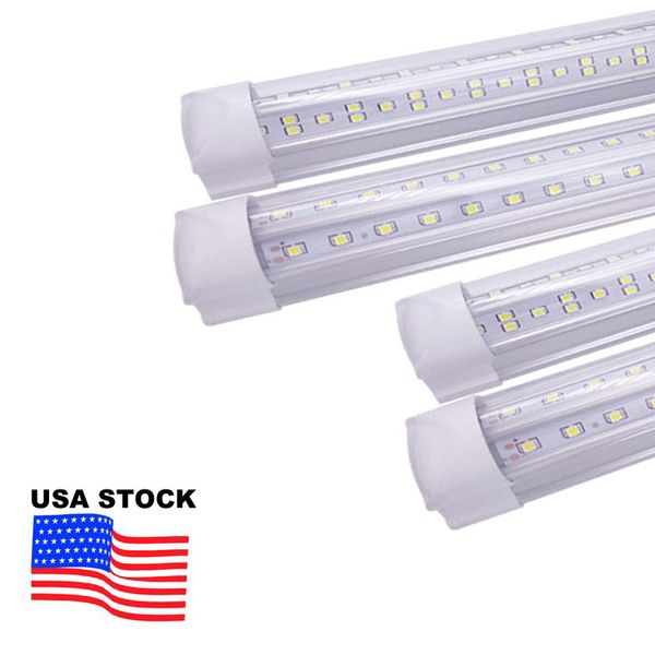 

stock in us + 2ft 3ft 4ft 5ft 6ft 8ft v-shaped t8 led tubes lights integrated leds light tube ac 85-265v cooler door shop lamps usalight