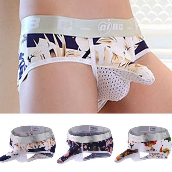 

underpants men boxers shorts elephant nose briefs ice silk men's bulge u pouch underwear male breathable bikini trunks cueca, Black;white