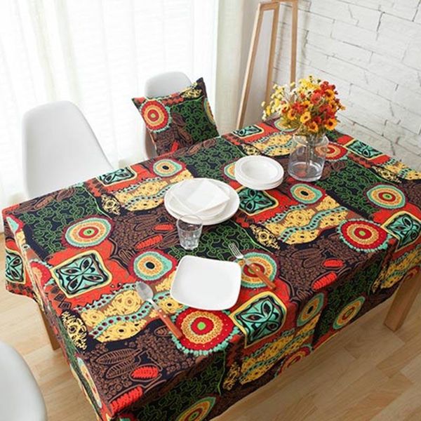

table cloth bohemia sunflowers rectangular dustproof cotton linen tablecloth home wedding el decoration