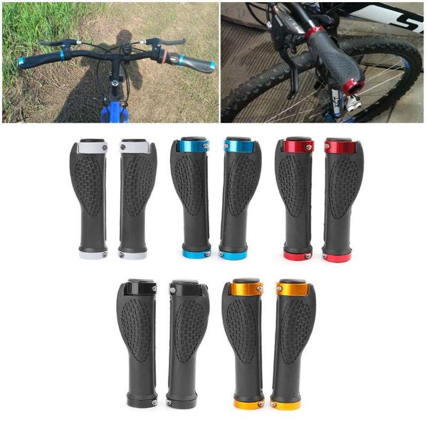 Bicicleta guidão Componentes Ergonómica Pega Grip Road Ciclismo Bicicleta Anti-Skid Borracha Bloqueio Guiador RXBC