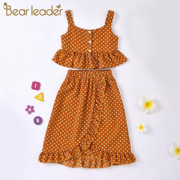 

clothing sets bear leader girls fashion polka dot outfits summer kids casual ruffles children cute clothes suits, White