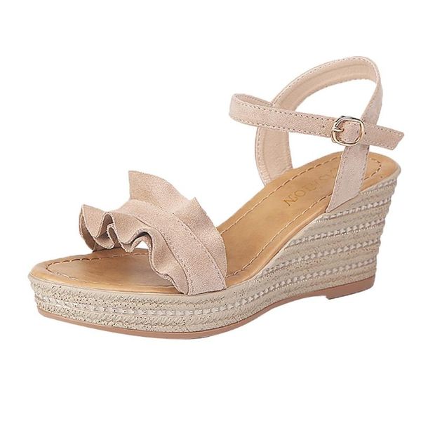 

women sandals gladiator wedges shoes peep toe casual platform shoes outside summer ladies, Black