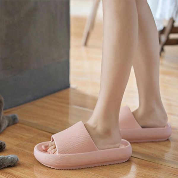 

slippers ly super soft home anti-slip thick sole for bathroom shower women men vk-ing, Black