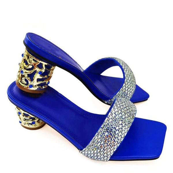 

dress shoes fashion blue heel 5.8cm women with rhinestone decoration african dressing pumps for party cr503, Black