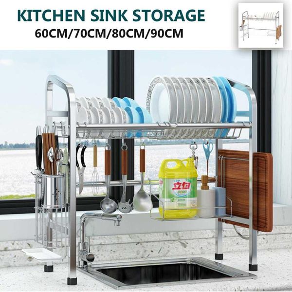 

kitchen storage & organization dish drying rack sink drain shelf with utensil holder cutlery counter-space saver stand tableware organiz