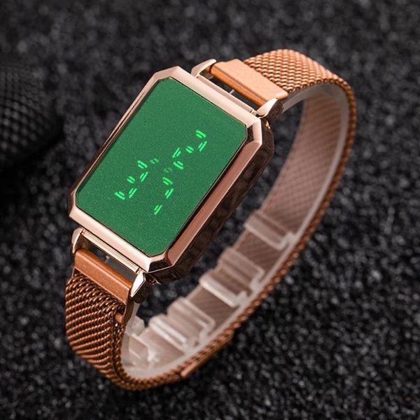 

wristwatches fashion women digital watches led display bracelets holiday gift feminine thin-light design clock watch, Slivery;brown