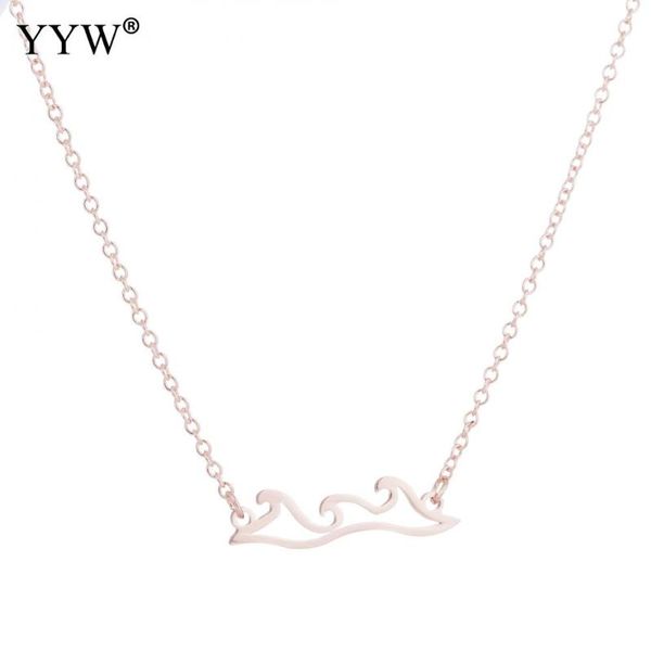 

pendant necklaces yyw 2021 fashion stainless steel jewelry necklace gold color oval chain 17.72 inch gifts, Silver