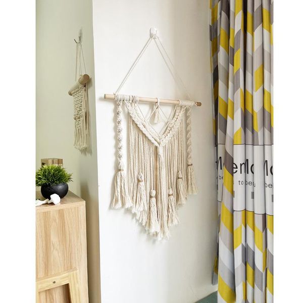 

tapestries macrame wall-hanging woven tapestry cotton nordic tassel home decoration wall boho decor for living room homestay house bohemian