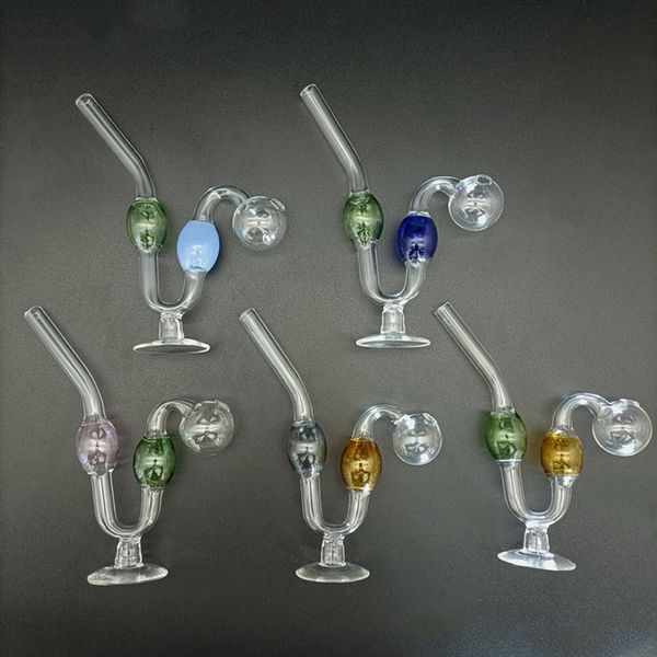 Tolles Pyrex-Glas-Öl-Nagelbrenner-Rohr, Wasserhund mit Ständer, U-Stil, handgefertigtes Raucherzubehör, 29 mm Kugel-Außendurchmesser
