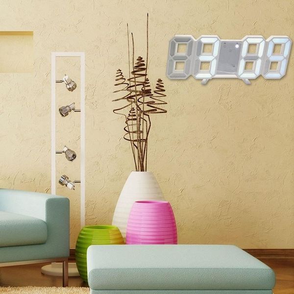 

3d led wall clock modern digital table deskalarm clock nightlight wall for home living room office 24 or 12 hour