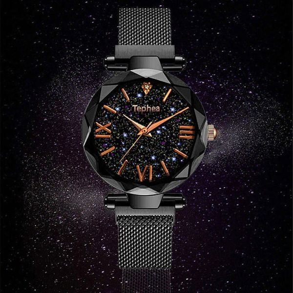 

wristwatches starry sky diamond luxury women watches for ladies watch female wristwatch rose gold hand clock, Slivery;brown