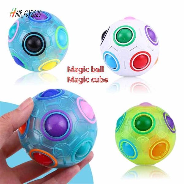

dhl fast delivery magic ball rainbow spherical magic cube ball anti stress rainbow puzzles balls kids educational toys for children fj04