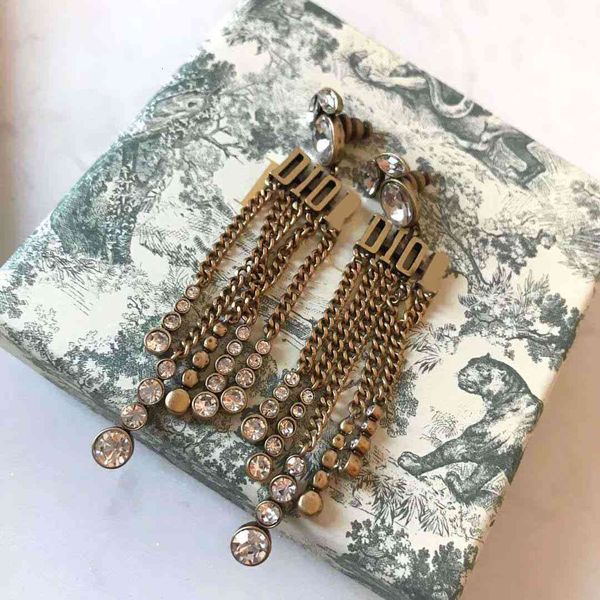 

chandeliers earrings d home / dijia tassel size full diamond letter 925 silver needle female jewelry