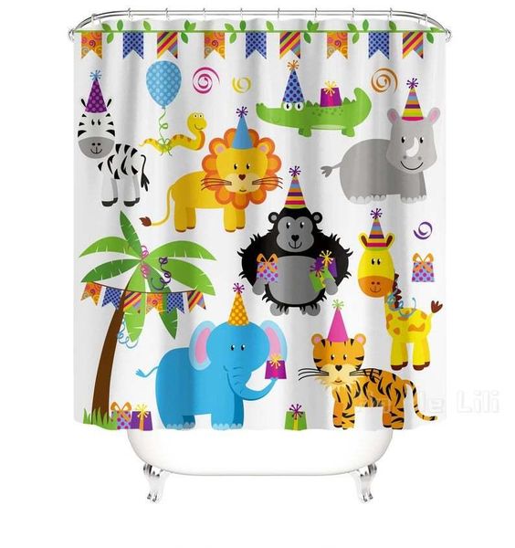 

shower curtains the world of animals curtain elephant tiger creative bathroom