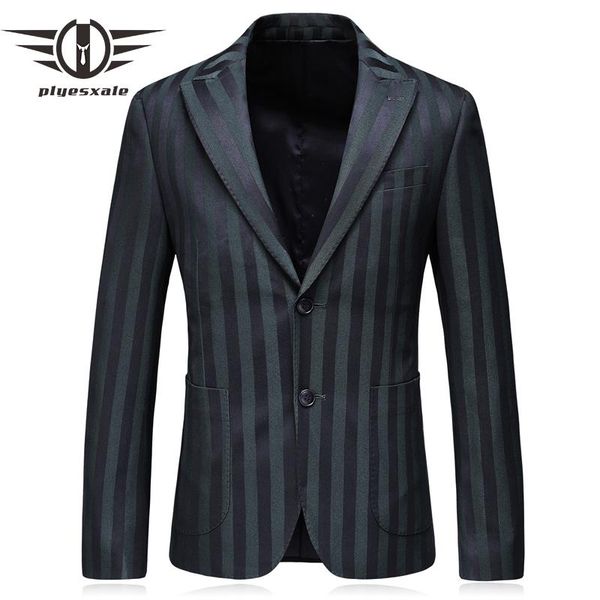 

men's suits & blazers green striped blazer men arrival slim fit man casual suit jacket brand fashion wedding prom party wear q196, White;black
