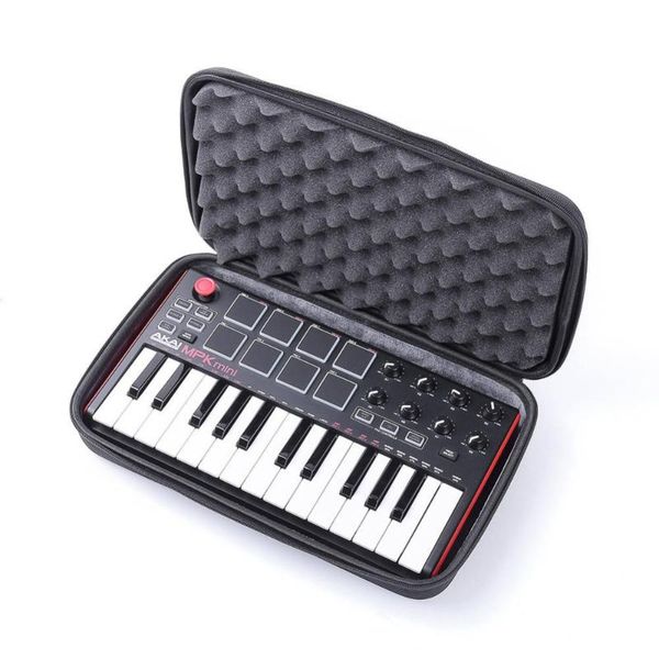

storage boxes & bins shockproof travel hard carrying case for akai professional mpk mini mkii 25 keyboard bag