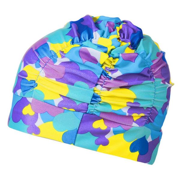 

elastic pool flexible cloth breathable soft quick dry swimming cap travel beach women men lightweight pleated ear protection