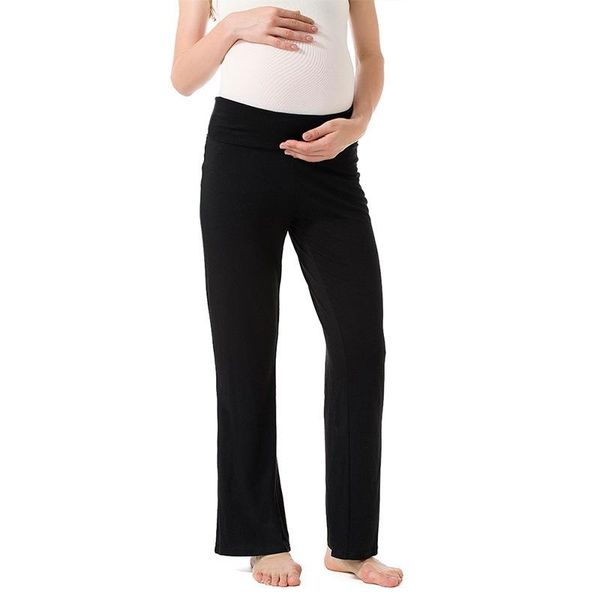 

maternity bottoms pants stretch comfy lounge wide/straight versatile pregnancy trousers mam pant women with pockets, White
