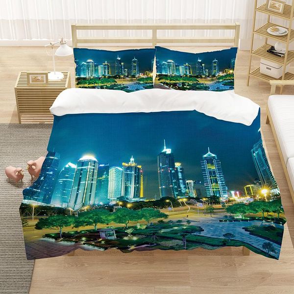 

bedding sets scenery night city sky fanatasy 3d luxury comforter set duvet cover king  double full single size home dropship