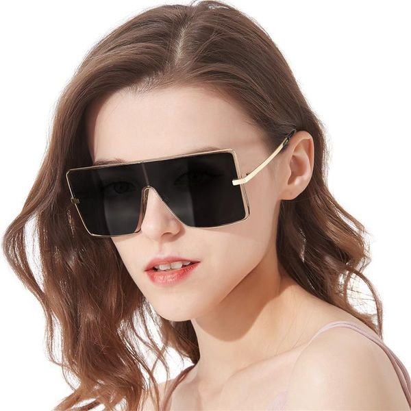 

fashion oversized sunglasses women mirror square goggles polarized glasses beach luxury driving sun glasses travel gafas 20211 vhugo, White;black