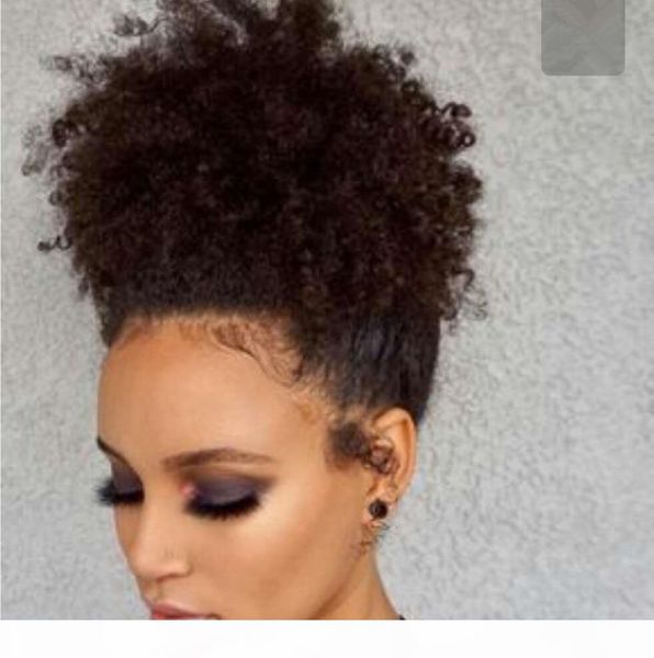 

naturally 3b 3c kinky curly clip ins ponytail for women natural black 1b curly clip in human hair extensions 100g-160g