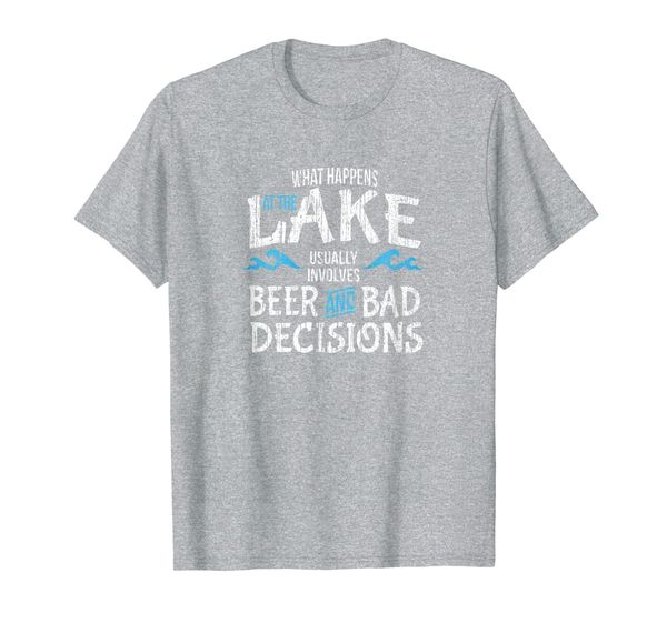 

what happens at the lake shirt lake life lake bum, White;black