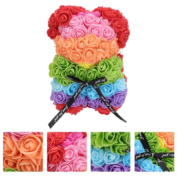 

1pc rose bear ornament valentine's day romantic preserved rose adornment