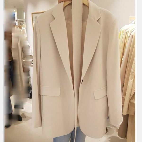 

2021 spring formal jackets outerwear female fashion women's blazers breasted pockets office wear long sleeve suit 82642, White;black