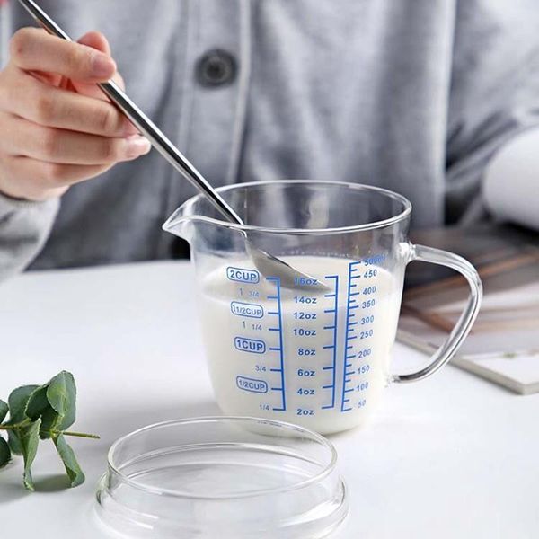 

wine glasses big high capacity mug graduated scale milk cup with lid handle glass cups breakfast japanese household juice drink mugs