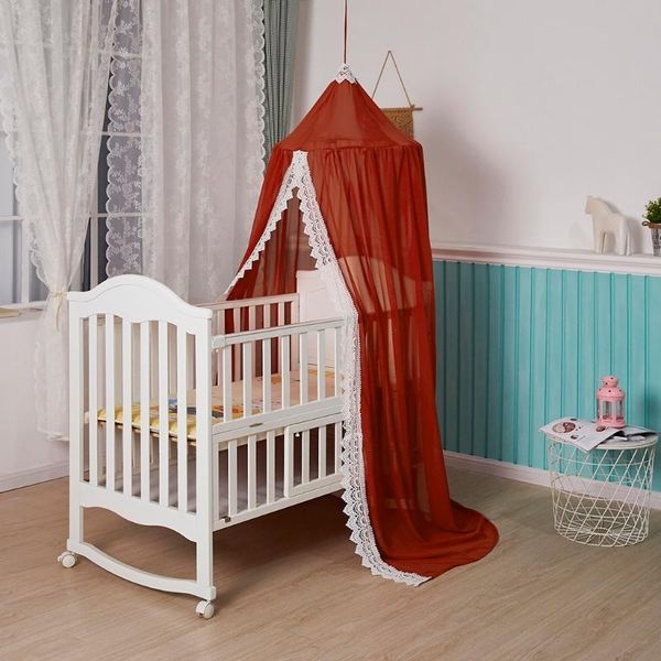 

crib netting baby cot hanging tent kids bed canopy lace curtains round dome
